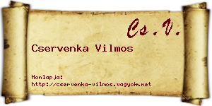 Cservenka Vilmos névjegykártya