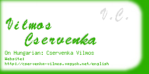 vilmos cservenka business card